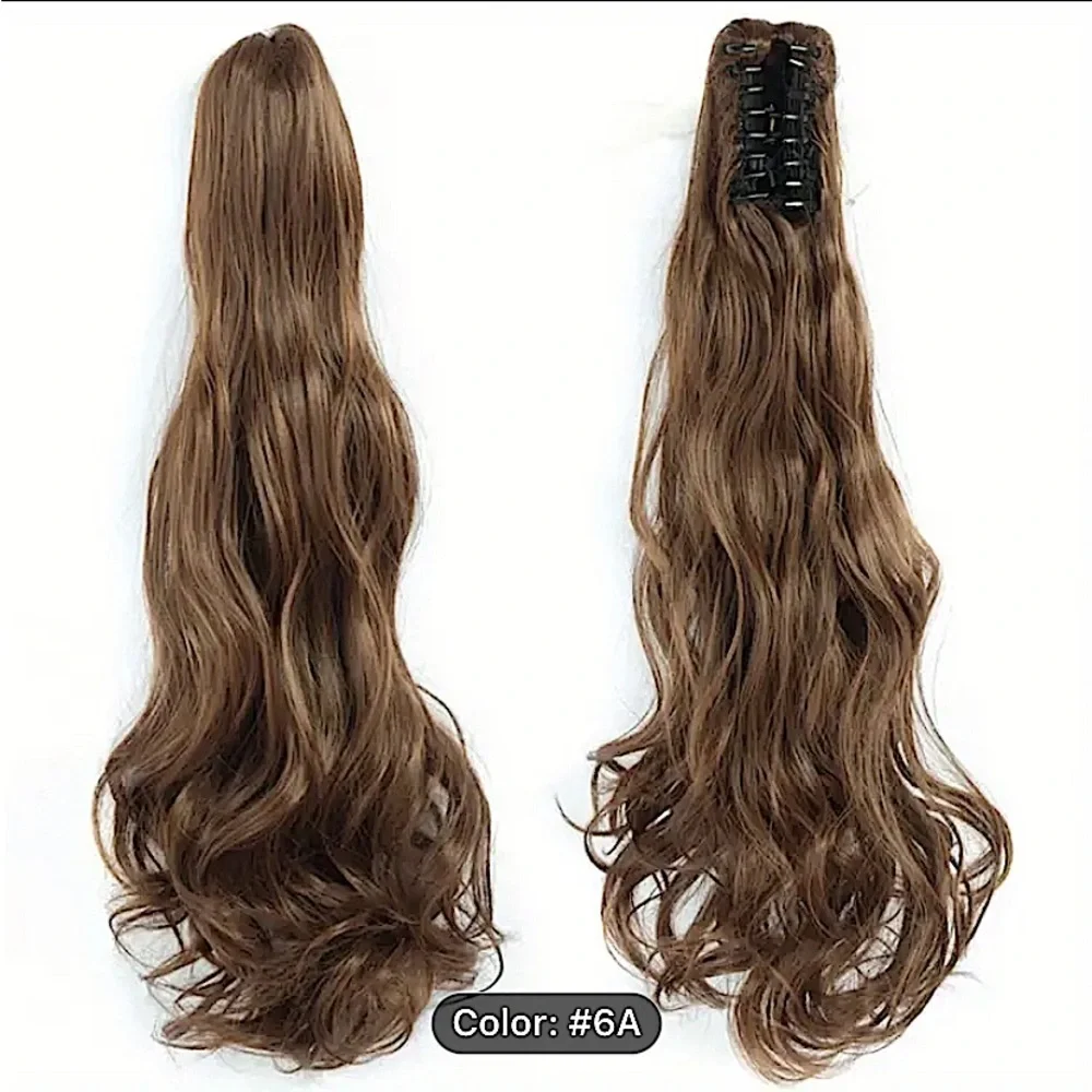Light Brown Pony Tail Hair Claw Hair Extension Piece 22”